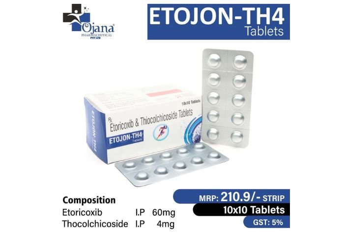Etoricoxib 60 mg + Thiocolchicoside 4 mg I.P tablets | Etojon TH4