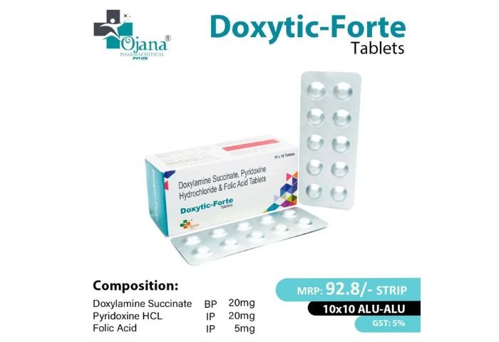 Doxylamine B.P. 20mg + Pyridoxine I.P. 20mg + Folic Acid I.P. 5mg | Doxytic Forte